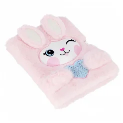 Pluche Dagboek Konijn&Hartje met Slot, A5