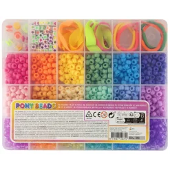 Pony Beads & Accessoires in Opbergdoos, 18 Kleuren