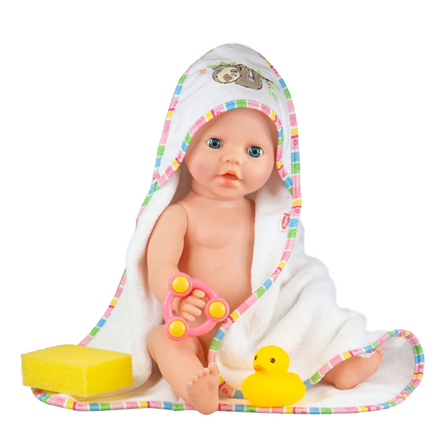 Poppen Badhanddoek Luiaard met Accessoires