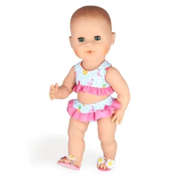 Poppen Bikini met Slippers Flamingo, 28-35 cm