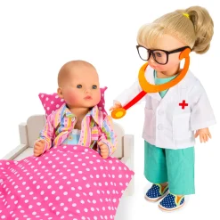 Poppen Doktersoutfit met Stethoscoop, 28-35 cm