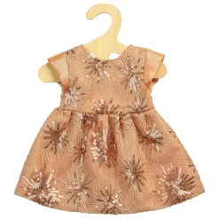 Poppen Glitterjurk Rose Gold, 28-35 cm