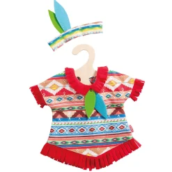 Poppen Indianenset Blauwe Veren, 28-35 cm