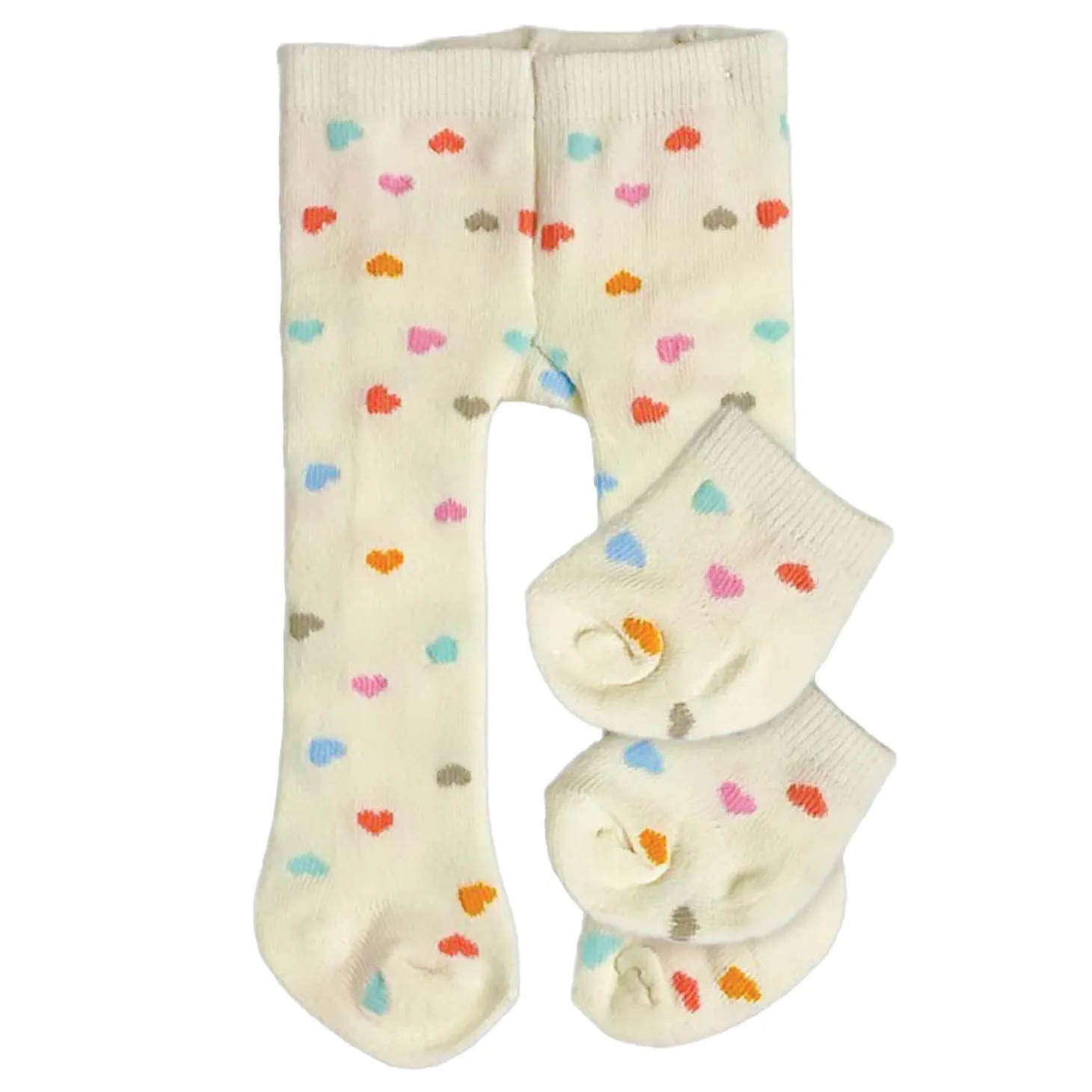 Poppen Maillot met Sokjes Hartjesconfetti, 28-35 cm