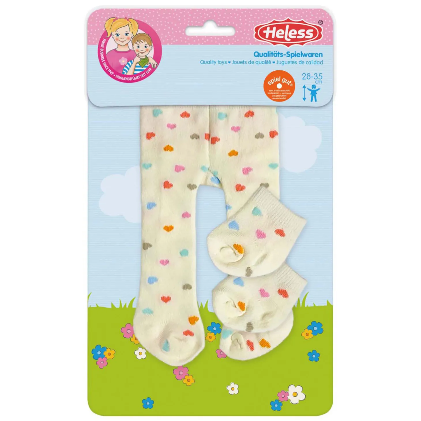 Poppen Maillot met Sokjes Hartjesconfetti, 28-35 cm