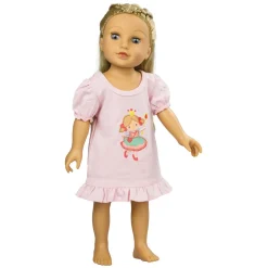 Poppen Nachtjapon Prinses Emily, 28-35 cm