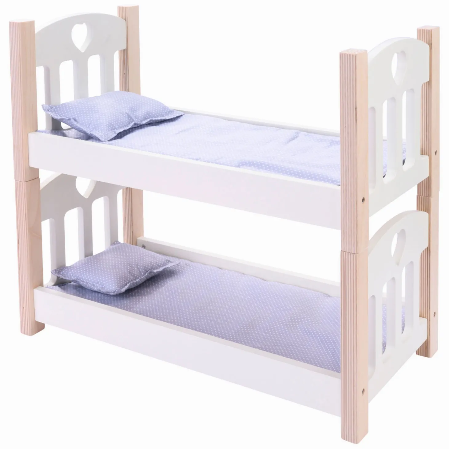 Poppen Stapelbed Grijs/Wit