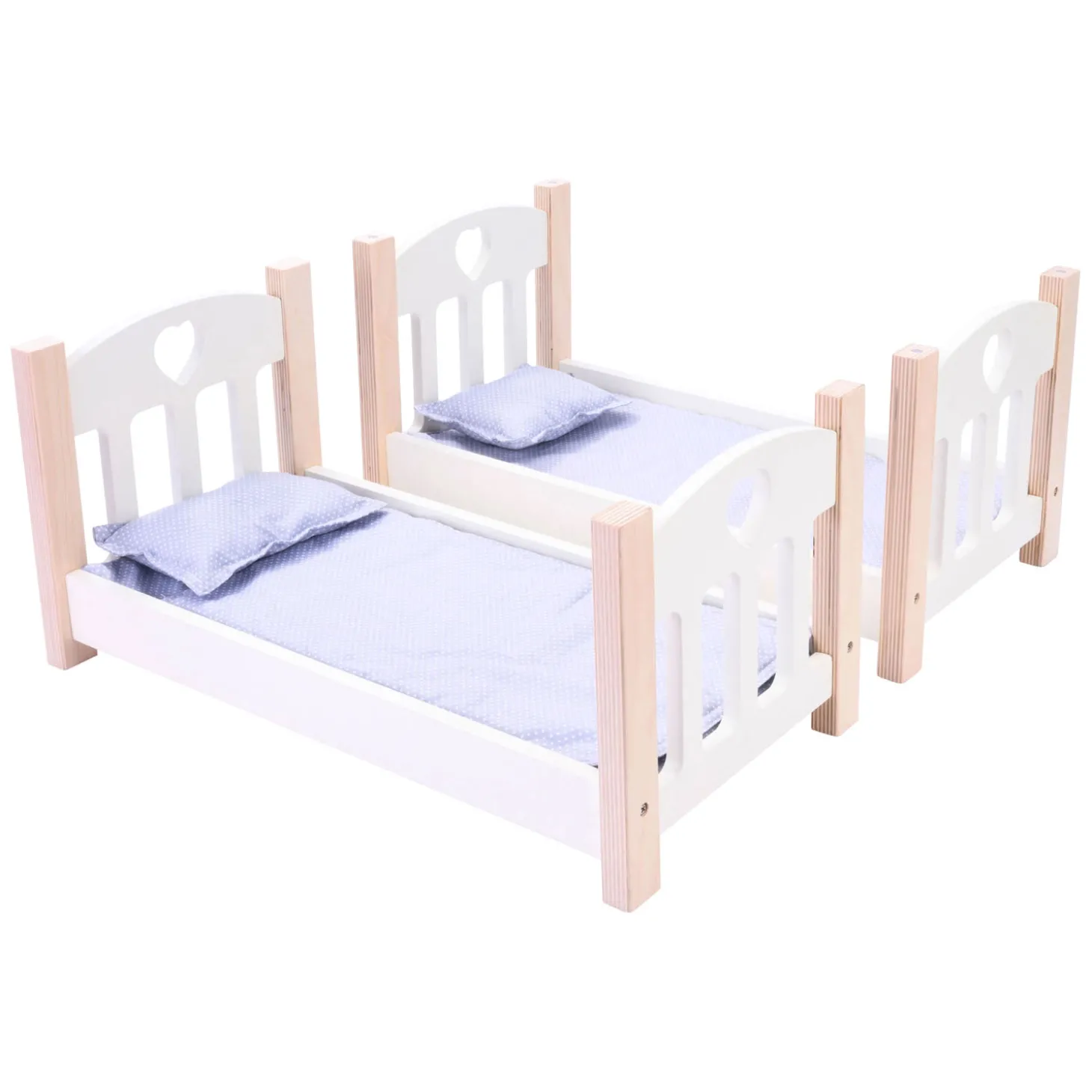 Poppen Stapelbed Grijs/Wit