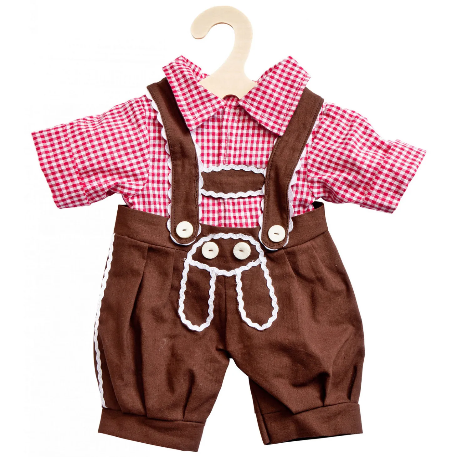 Poppen Traditionele Broek en Shirt, maat 28-35cm