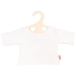 Poppen T-Shirt Wit op Kledinghanger, maat 28-35 cm