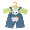 Poppen Tuinbroek met Gestreept Shirt Bunny Lou, 35-45 cm