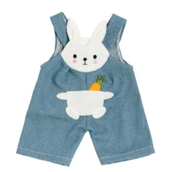 Poppen Tuinbroek met Gestreept Shirt Bunny Lou, 35-45 cm