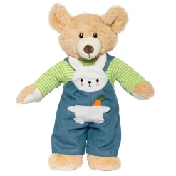 Poppen Tuinbroek met Gestreept Shirt Bunny Lou, 35-45 cm