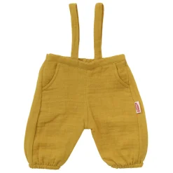 Poppen Tuinbroek Okergeel, maat 28-35 cm