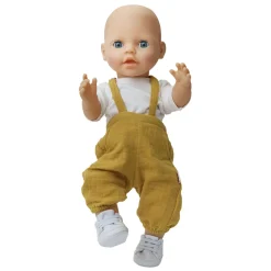 Poppen Tuinbroek Okergeel, 35-45 cm