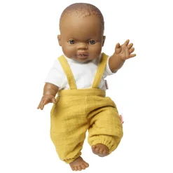 Poppen Tuinbroek Okergeel, 35-45 cm