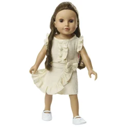 Poppen Wikkelrok Ecru met Ruches, 28-35 cm