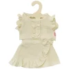 Poppen Wikkelrok Ecru met Ruches, 35-45 cm