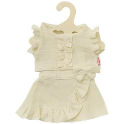 Poppen Wikkelrok Ecru met Ruches, 35-45 cm