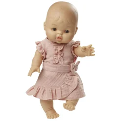 Poppen Wikkelrok Roze met Ruches, 28-35 cm