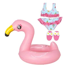 Poppen Zwemset Flamingo, 35-45 cm