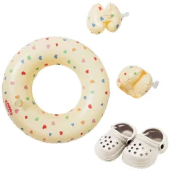 Poppen zwemset Hartjesconfetti, 35-45 cm