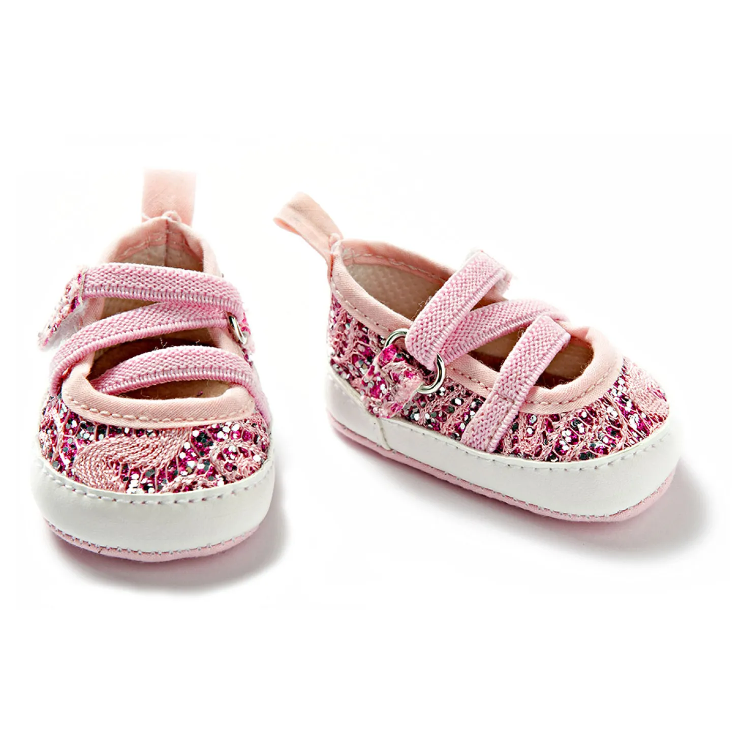 Poppenballerina's met Flexibele Veters - Roze Glitters, 38-4