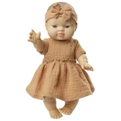 Poppenjurk Bruin met Ruches, 35-45 cm