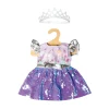 Poppenjurk Fee en Eenhoorn met Sequins en Kroon, 28-35 cm
