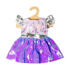 Poppenjurk Fee en Eenhoorn met Sequins en Kroon, 28-35 cm