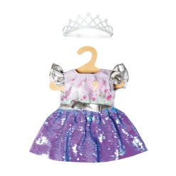 Poppenjurk Fee en Eenhoorn met Sequins en Kroon, 35-45 cm