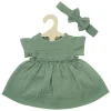 Poppenjurk Groen met Ruches, 28-35 cm