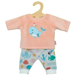 Poppenjurk Pyjama Roze Walvis, 35-45 cm