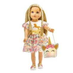 Poppenjurk Unicorn Goldy, 28-35 cm