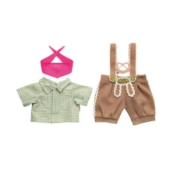 Poppenkleding Lederhosen met Overhemd en Sjaal, 28-35 cm