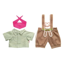 Poppenkleding Lederhosen met Overhemd en Sjaal,35-45 cm