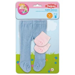 Poppenmaillot met Sokken - Blauw, 28-35 cm