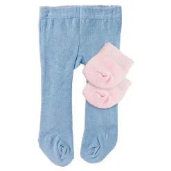 Poppenmaillot met Sokken - Blauw, 28-35 cm