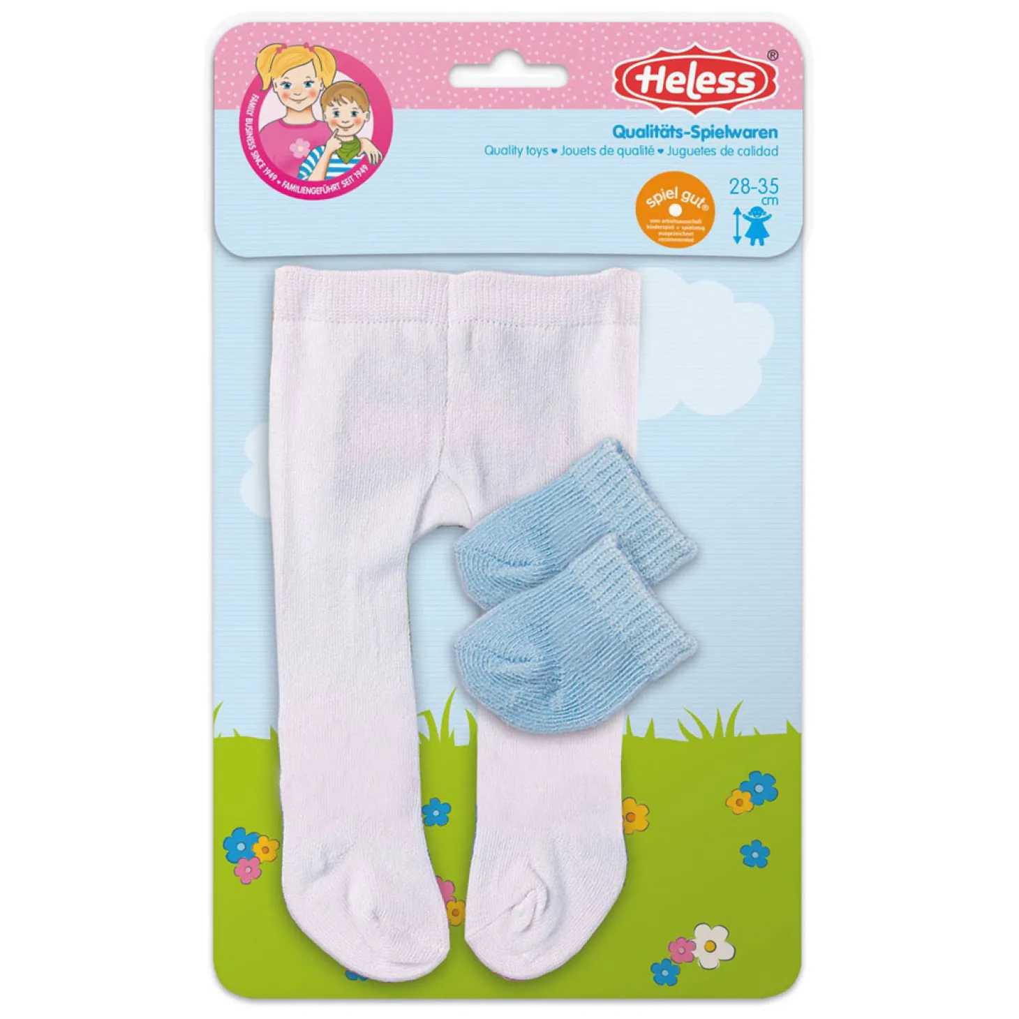 Poppenmaillot met Sokken - Wit, 28-35 cm