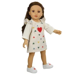 Poppenpantoffel met Hart, 30-34 cm