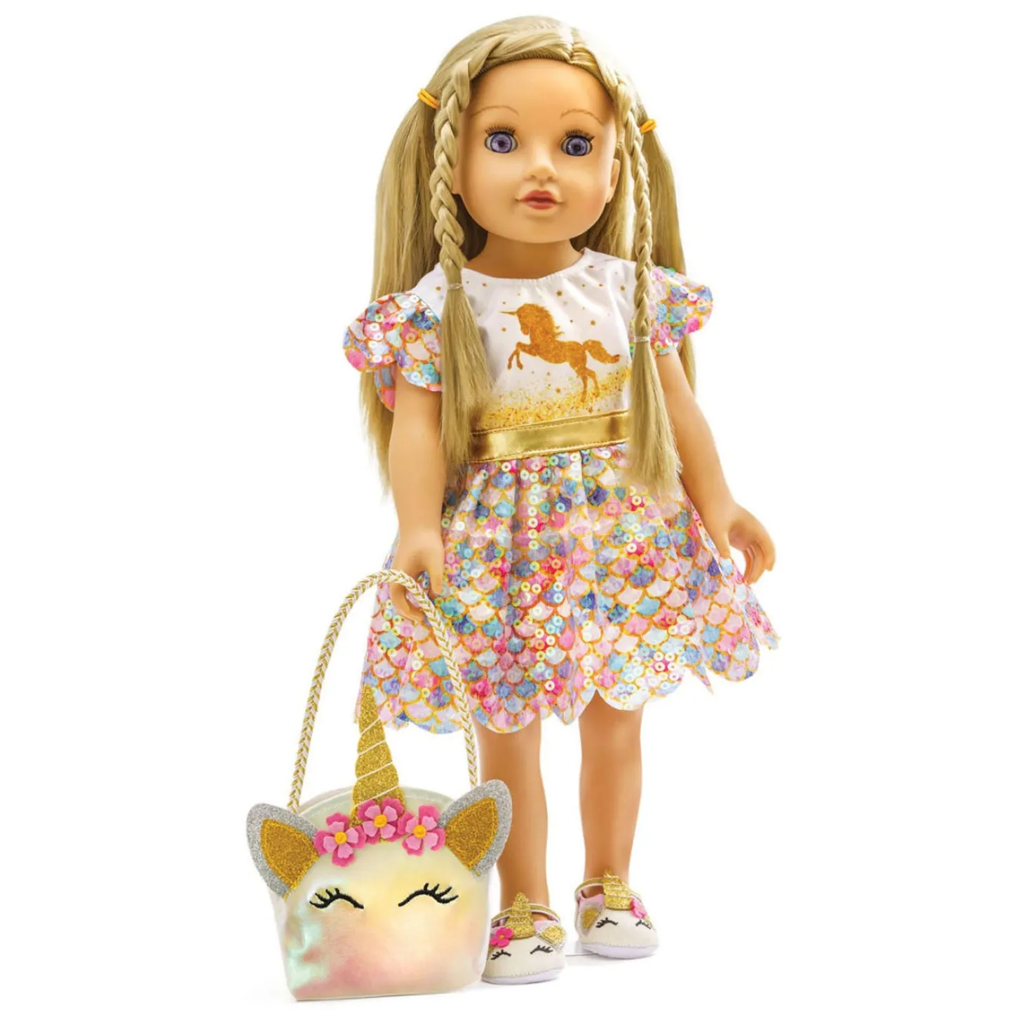 Poppentas Eenhoorn, 35-45 cm