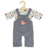 Poppentuinbroek met T-shirt Roze Walvis, 35-45 cm