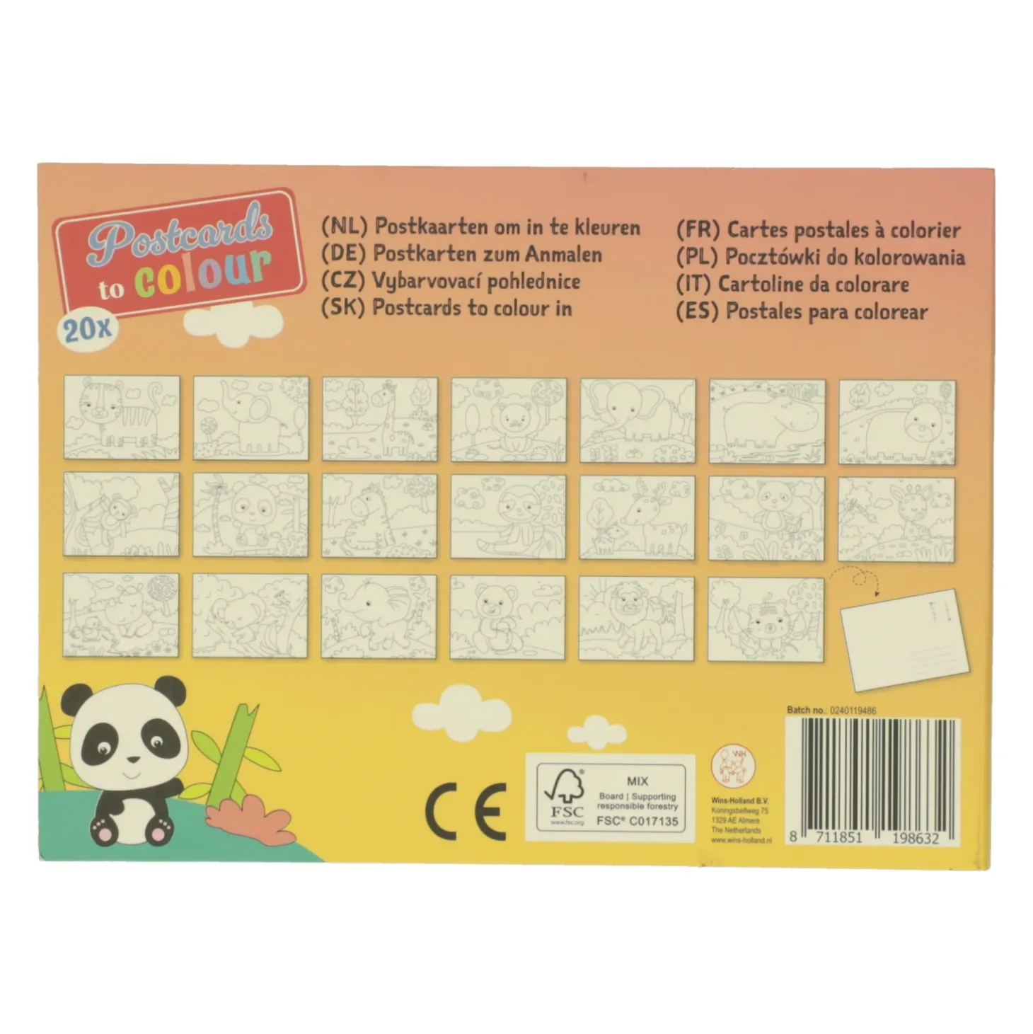 Postkaarten Kleuren Wilde Dieren