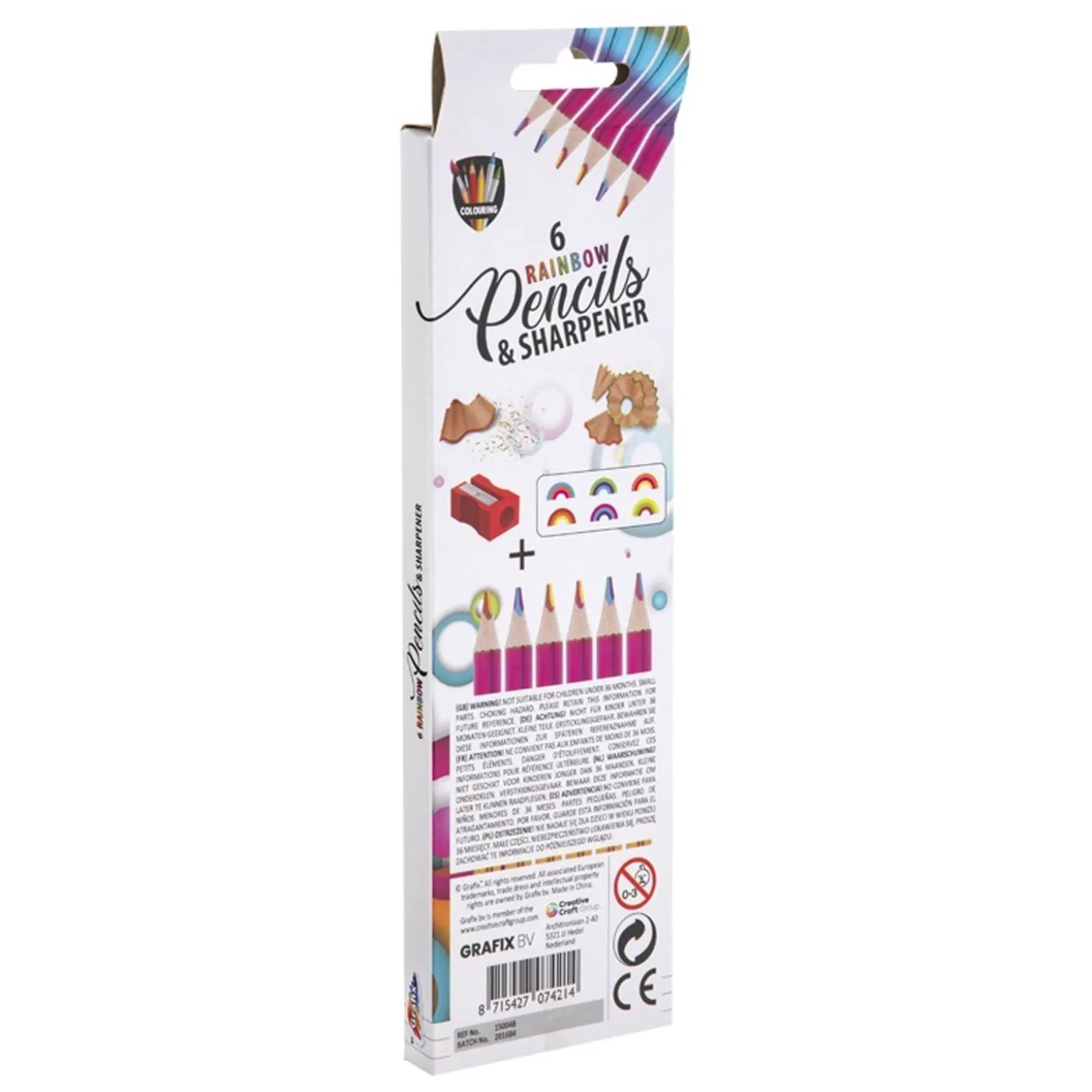 Potloden met Puntenslijper Regenboog