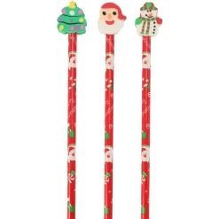 Potlood met Gum Kerst, 3st.