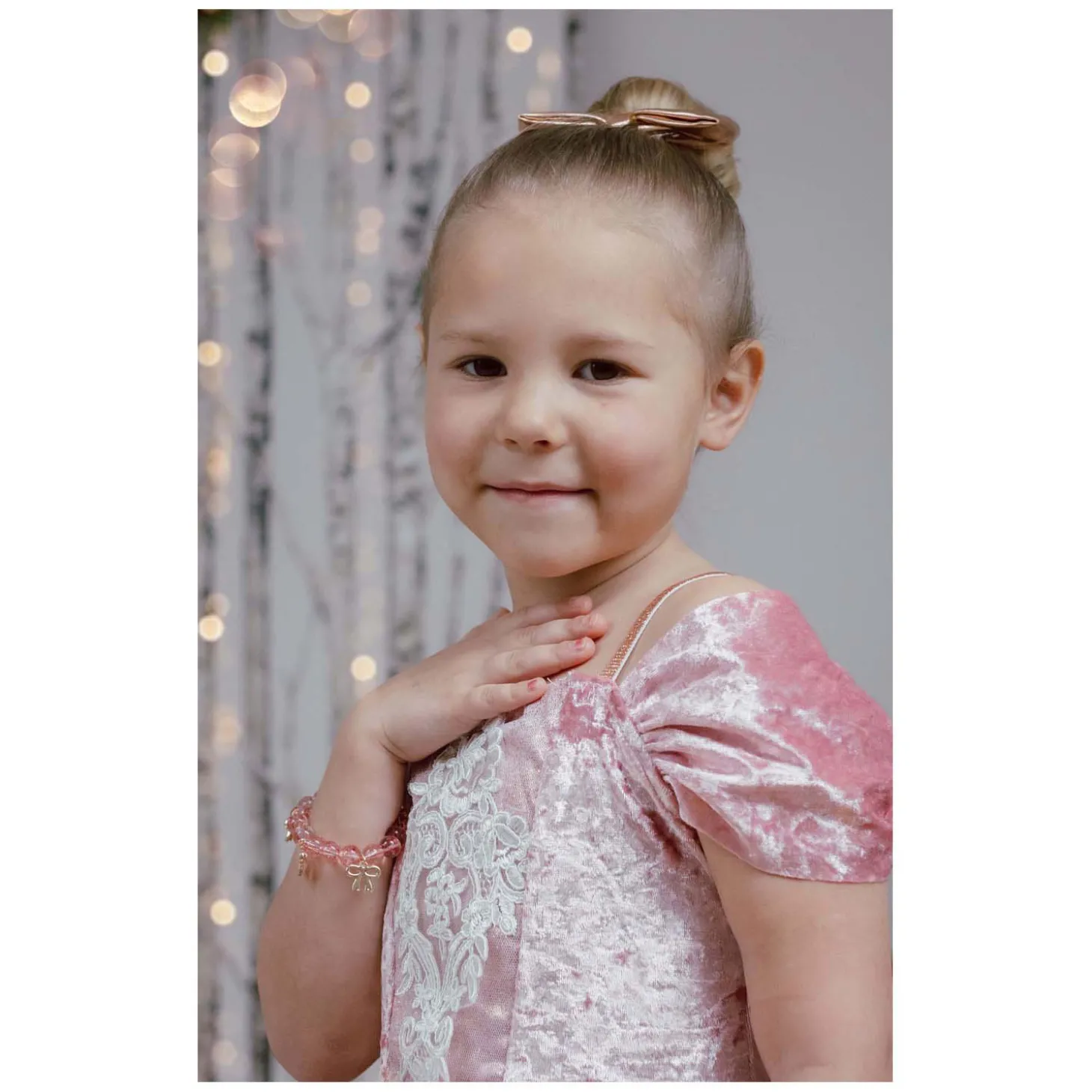 Precious Bows Kralenarmband Roze