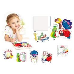 Quercetti Fanta Filo Dierentuin Veters Rijgen, 14dlg.