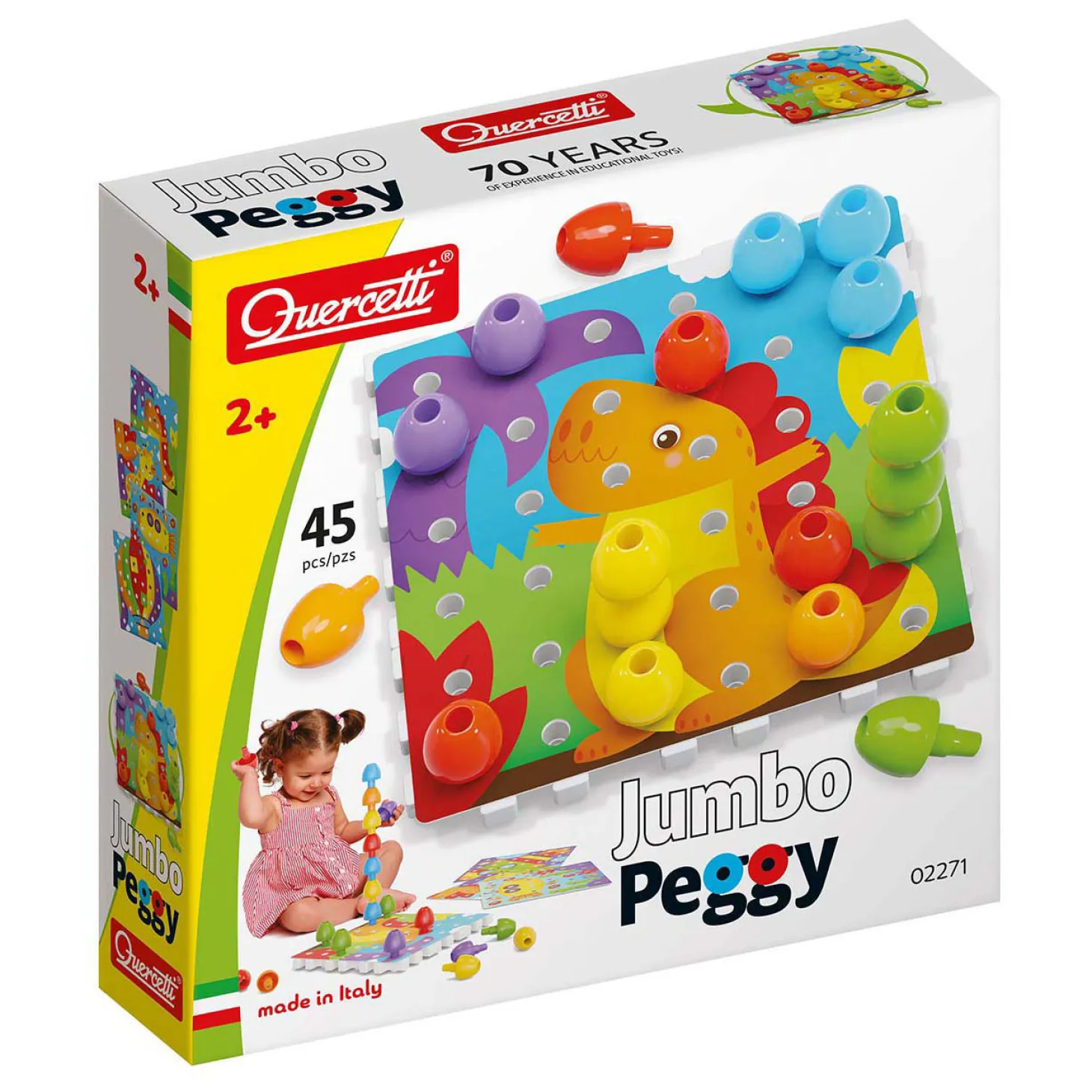 Quercetti Jumbo Insteek Pinnen, 45dlg.