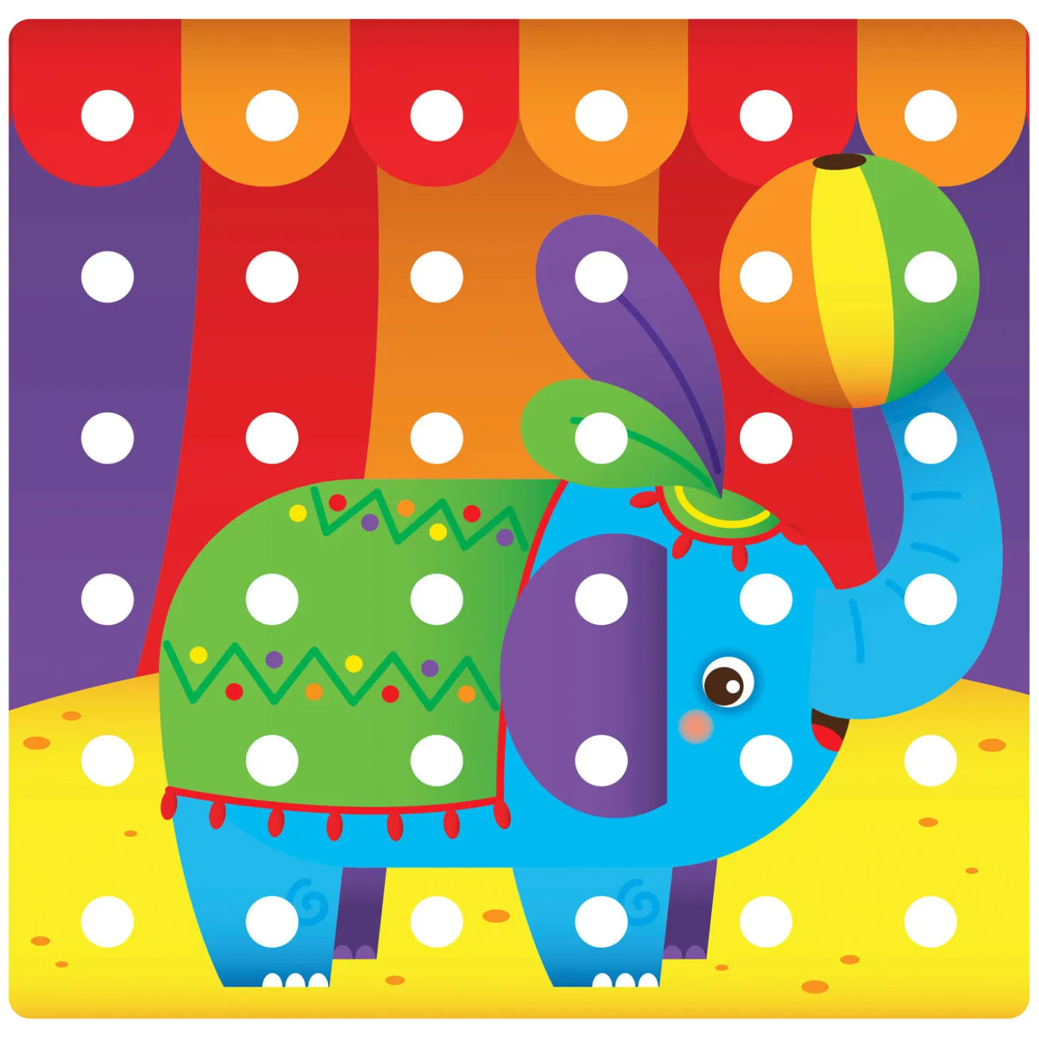 Quercetti Jumbo Peggy Evo Insteek Mozaïek, 41 Pins