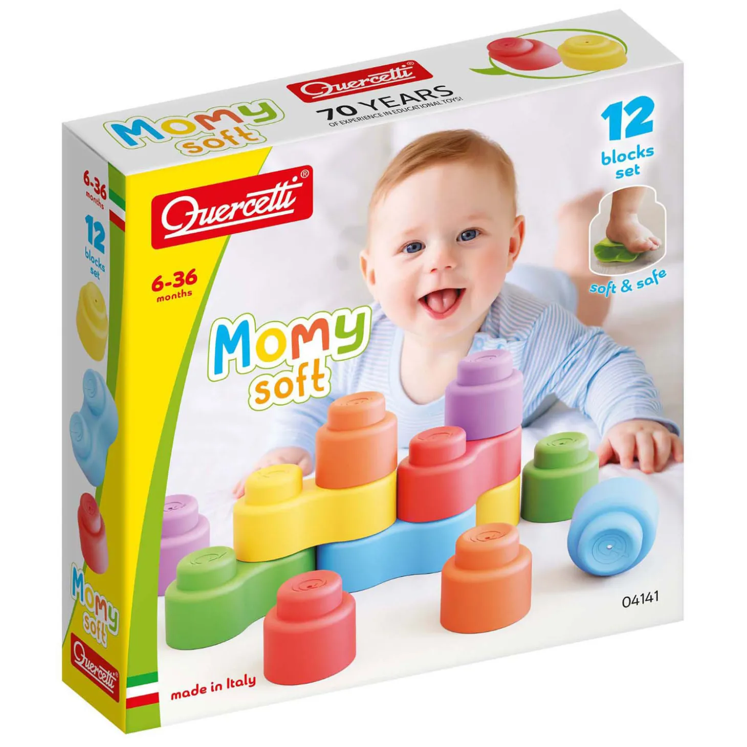 Quercetti Momy Soft Bouwblokken, 12dlg.
